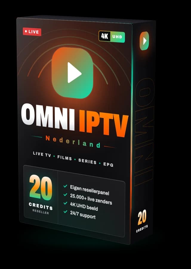 Omni IPTV resellerpakket Business met 20 credits – productdoos